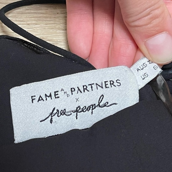 Fame and Partners x Free People The Damita Ruched Mini Little Black Dress LBD 6 - Picture 5 of 7